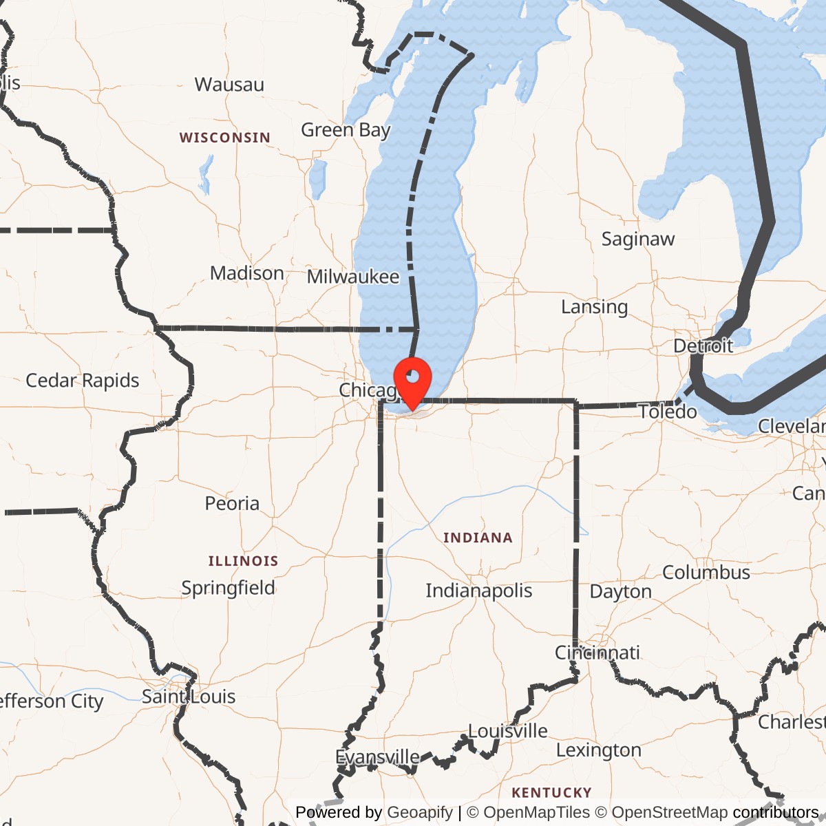 Map showing location of Nike Site C-32 Launcher, Porter Indiana