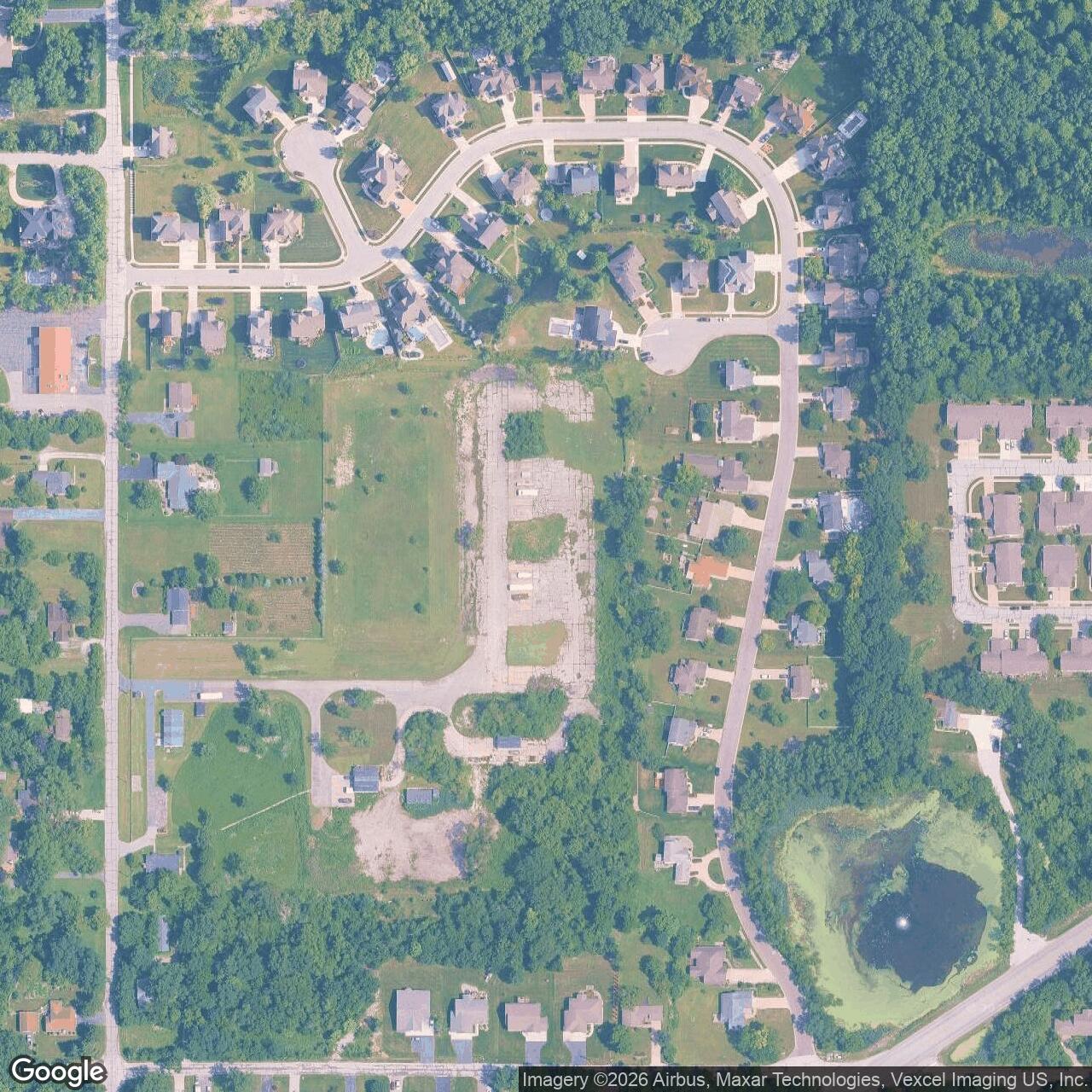 Current Google Satellite Image of Nike Site C-32 Launcher, Porter Indiana