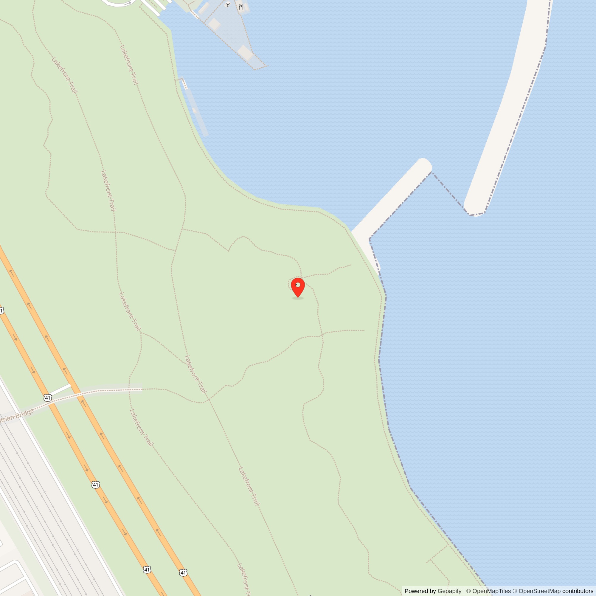 Map showing location of Nike Site C-40 IFC, Burnham Park Illinois