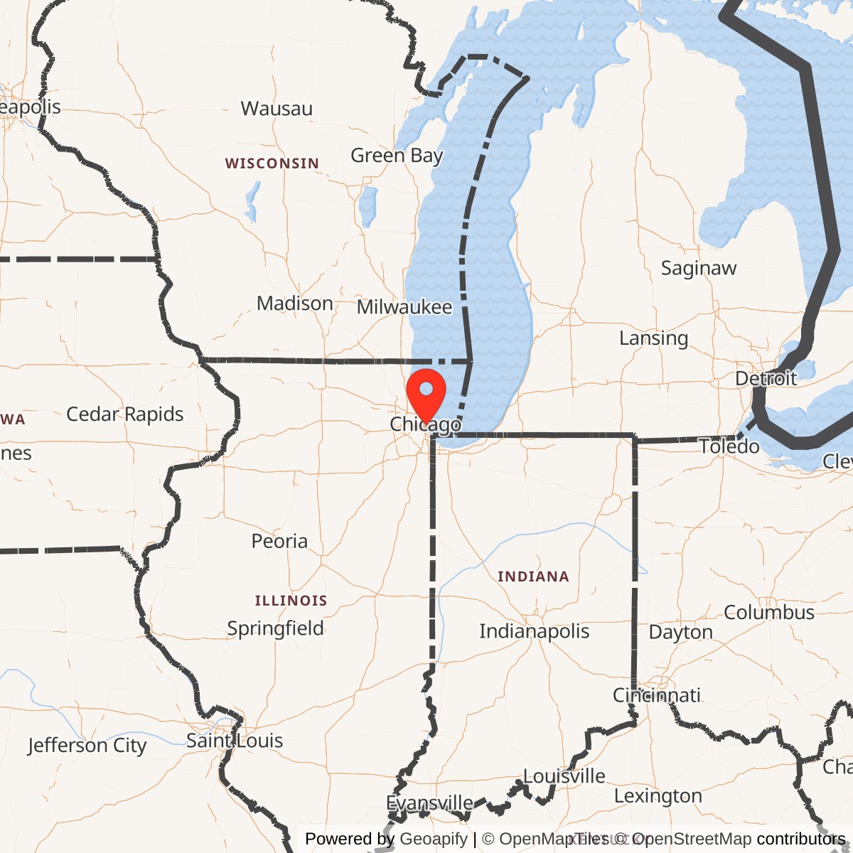 Map showing location of Nike Site C-40 Launcher, Burnham Park Illinois