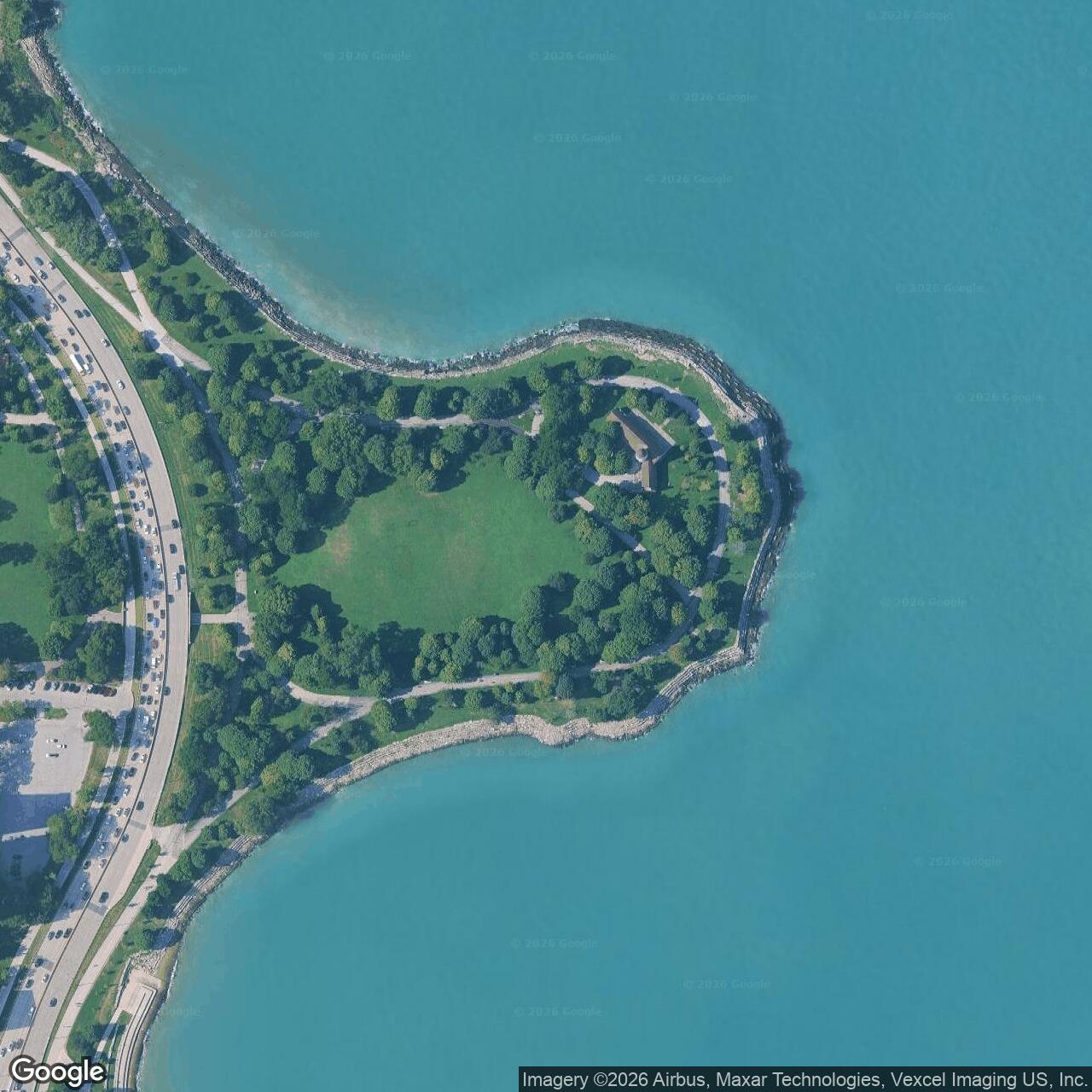 Current Google Satellite Image of Nike Site C-41 IFC, Jackson Park Illinois