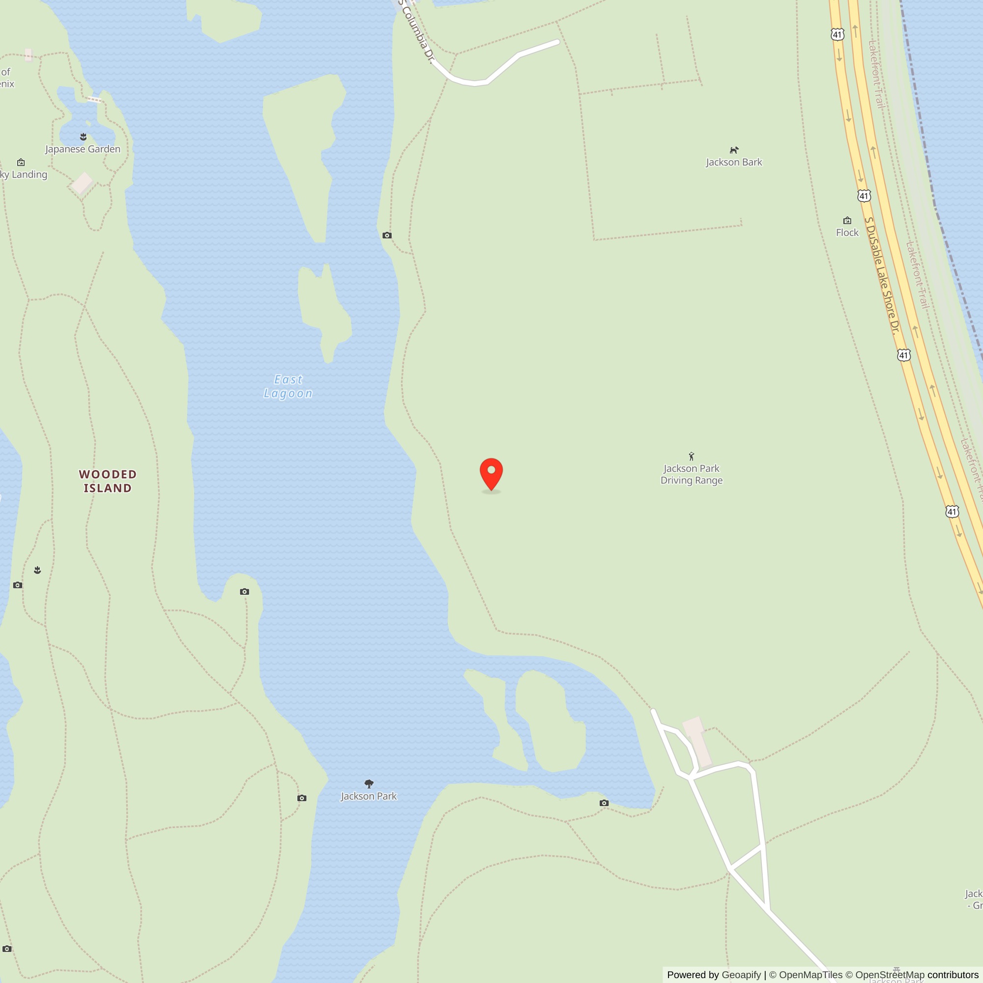 Map showing location of Nike Site C-41 Launcher, Jackson Park Illinois