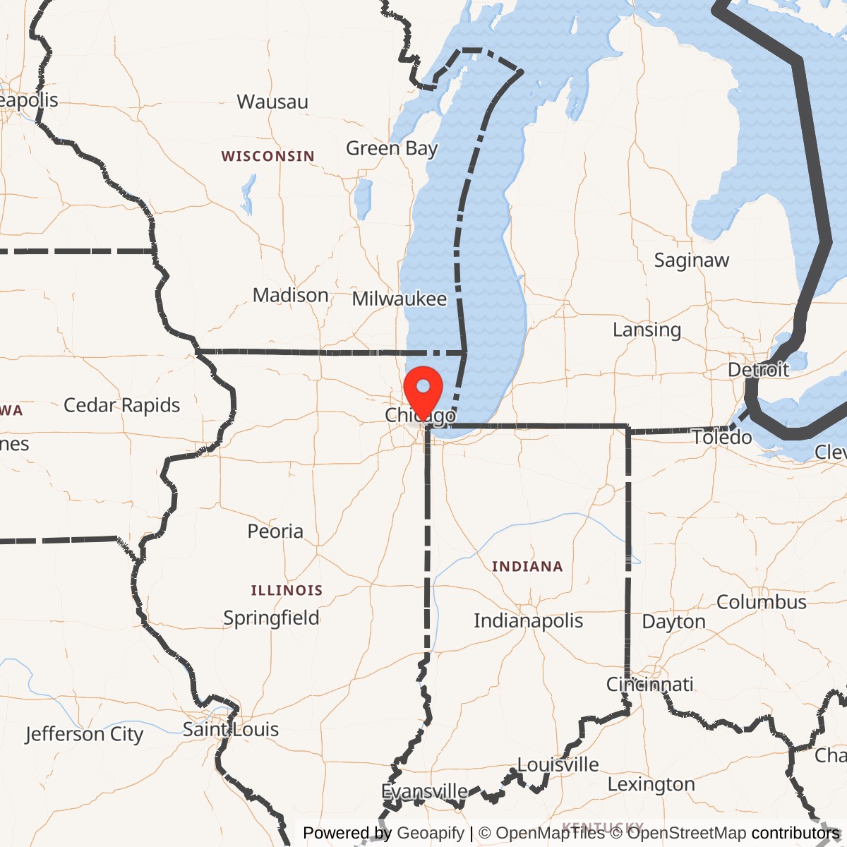 Map showing location of Nike Site C-41 Launcher, Jackson Park Illinois