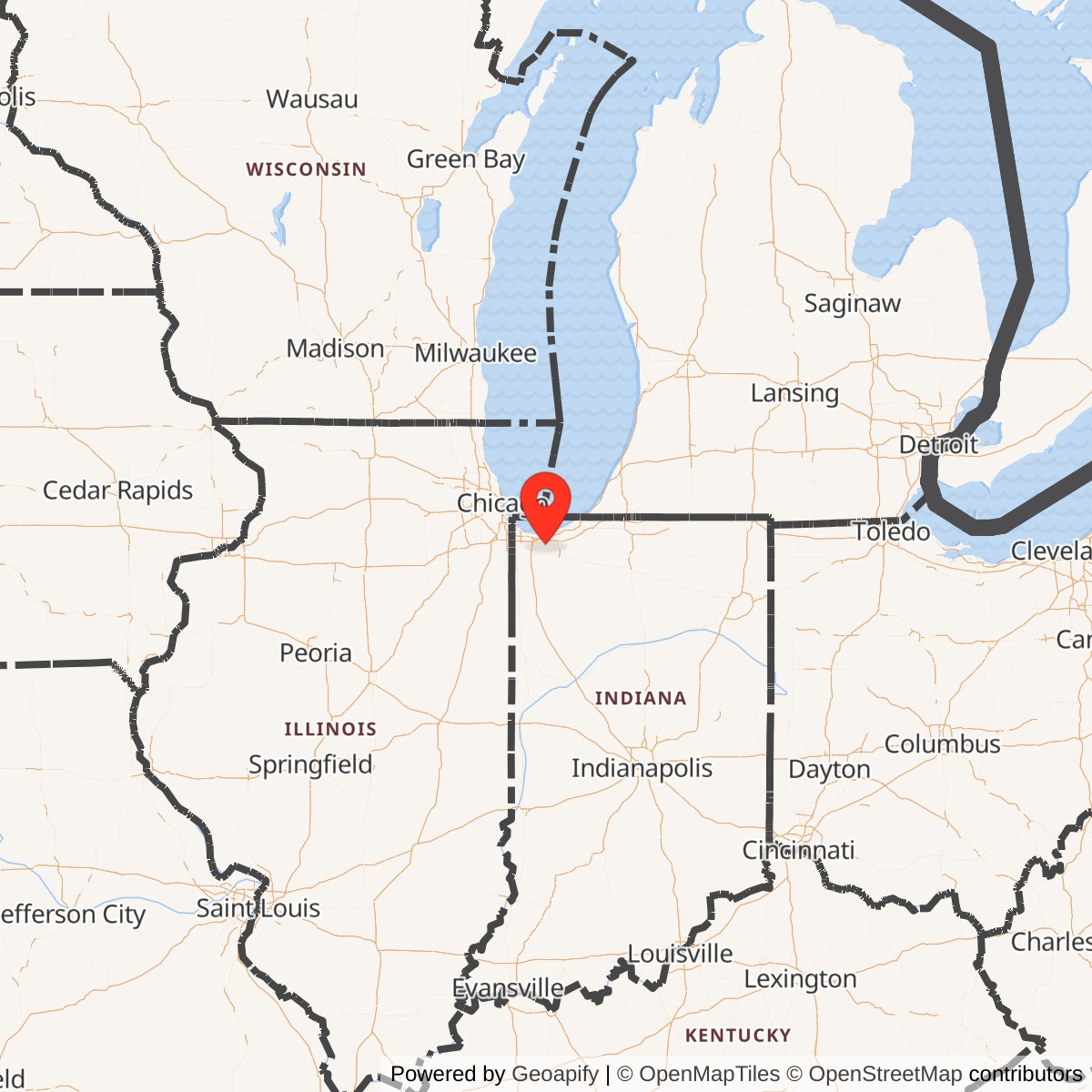 Map showing location of Nike Site C-47L, Indiana