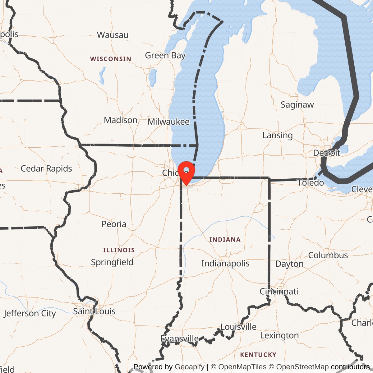 Map showing location of Nike Site C-48C, Gary Indiana