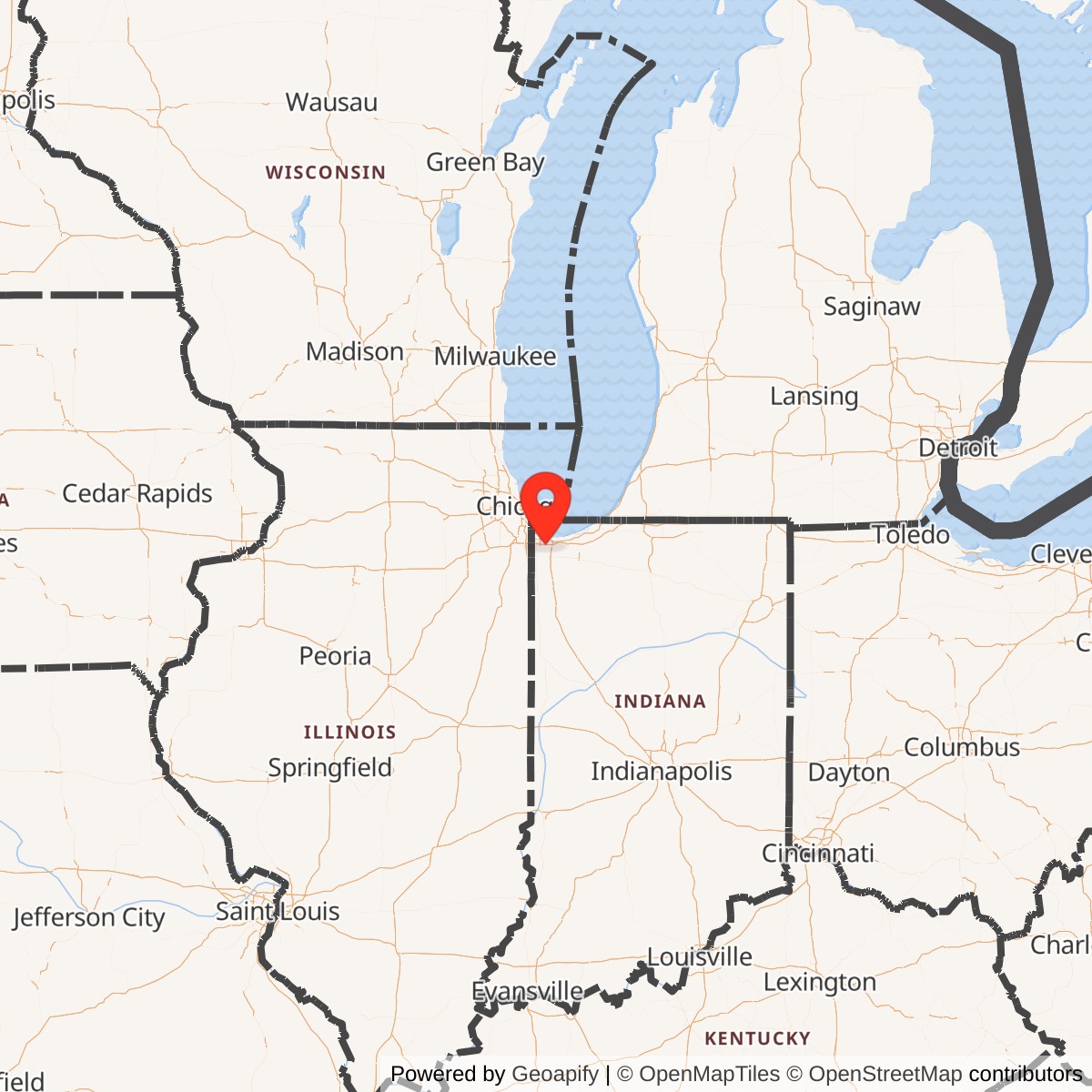Map showing location of Nike Site C-48L, Gary Indiana