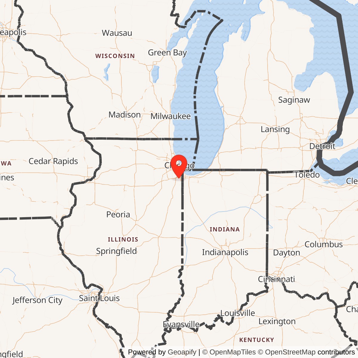 Map showing location of Nike Site C-49/50RL, Illinois