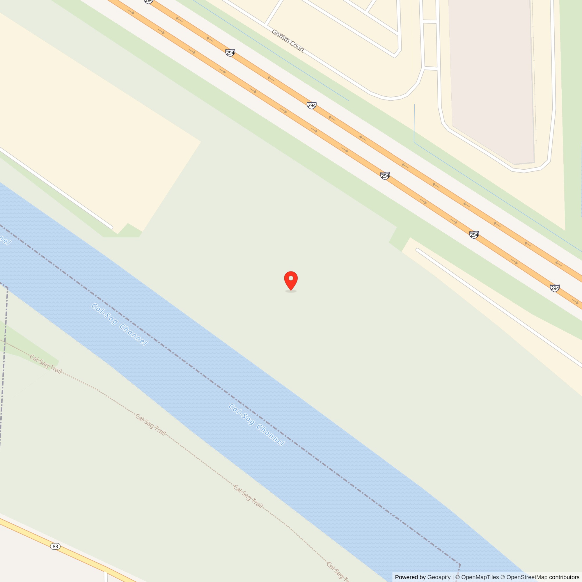 Map showing location of Nike Site -51 IFC, Worth/Palos Heights/La Grange Illinois