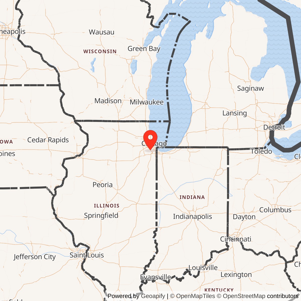 Map showing location of Nike Site -51 IFC, Worth/Palos Heights/La Grange Illinois