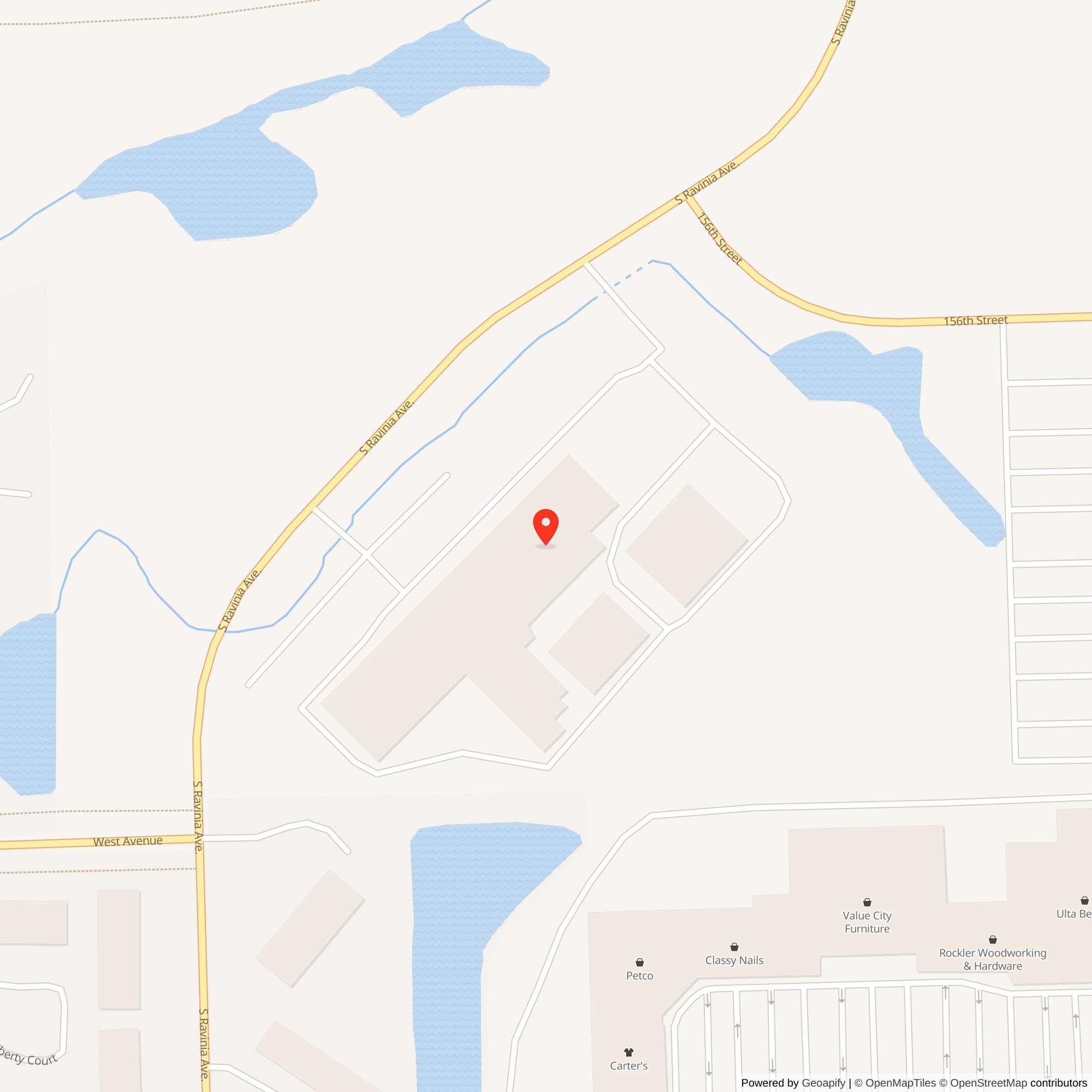 Map showing location of Nike Site C-54 Launcher, Orland Park Illinois