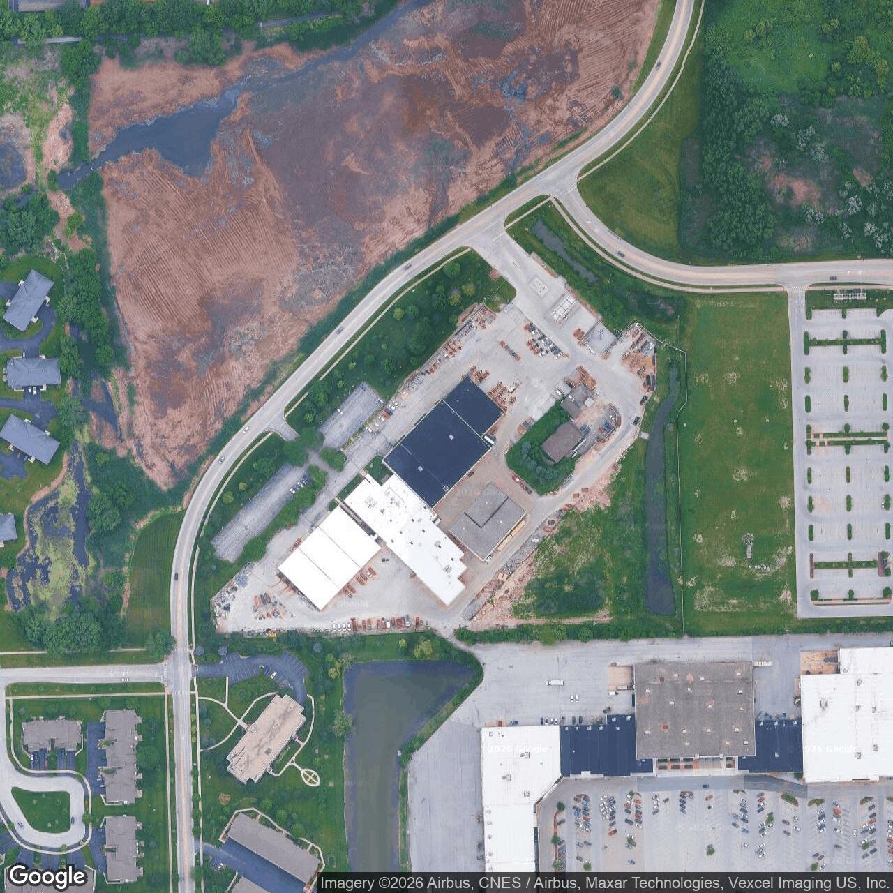 Current Google Satellite Image of Nike Site C-54 Launcher, Orland Park Illinois