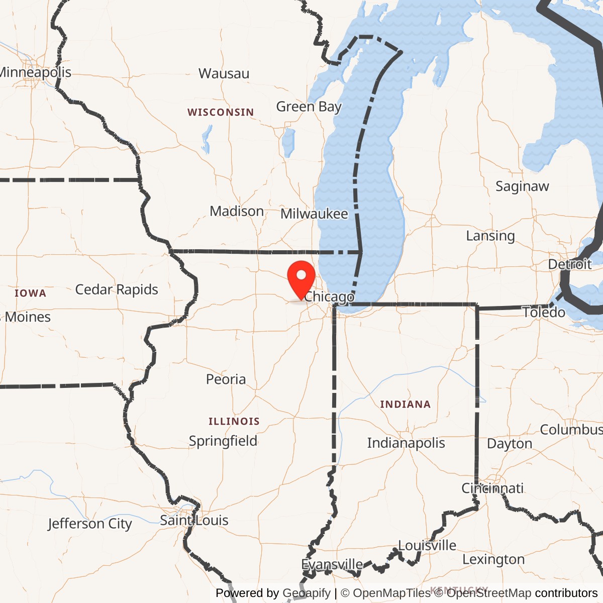 Map showing location of Nike Site C-70L, Illinois