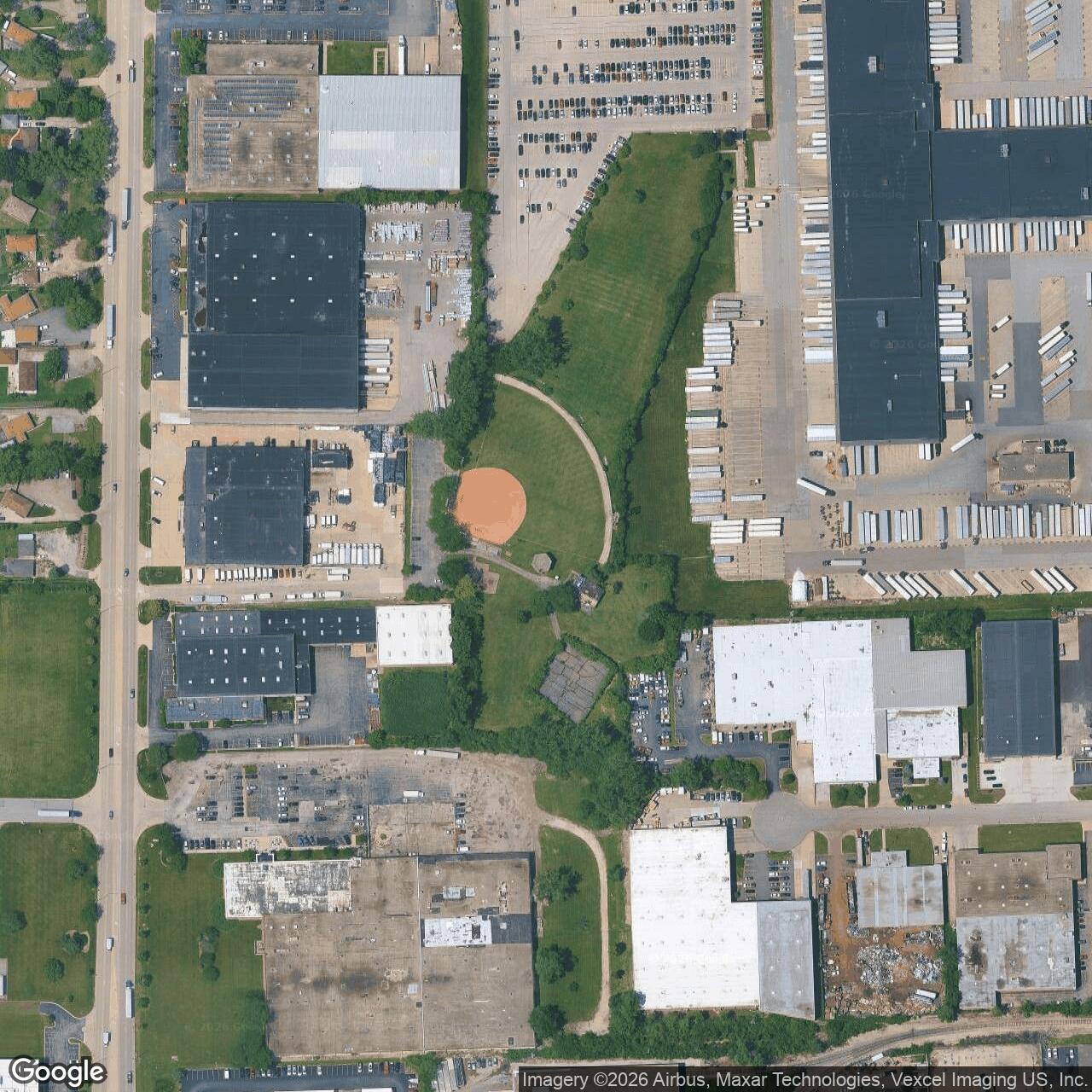 Current Google Satellite Image of Nike Site C-72 IFC, Addison Illinois