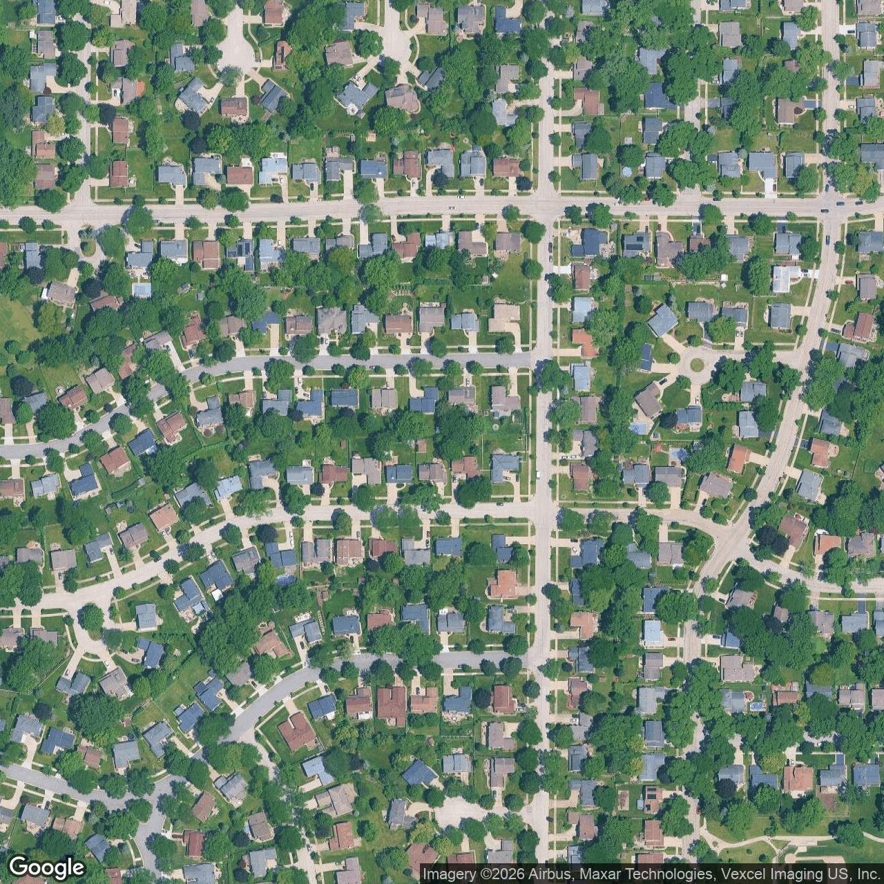 Current Google Satellite Image of Nike Site  C-80 IFC, Arlington Heights Illinois