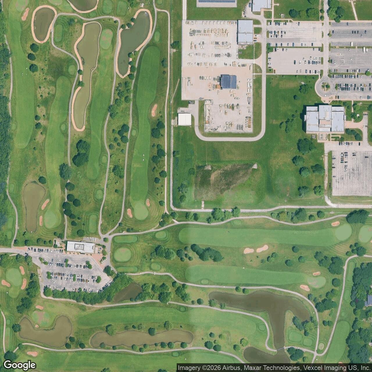 Current Google Satellite Image of Nike Site C-80 Launcher, Arlington Heights Illinois
