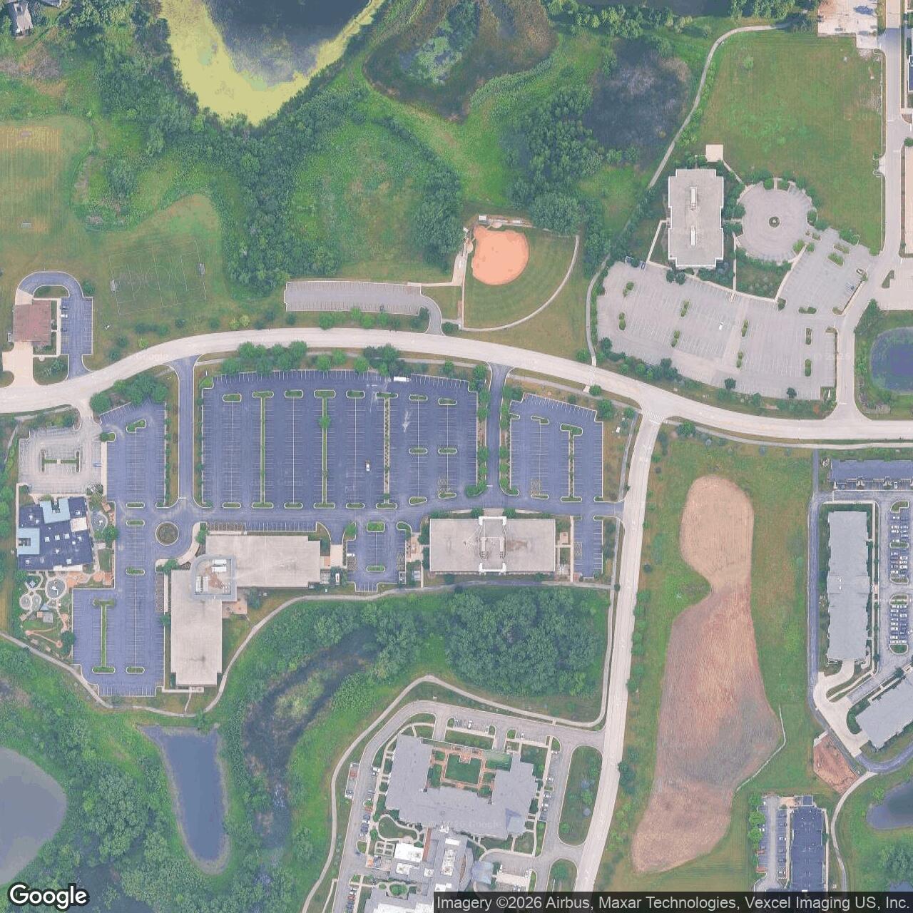 Current Google Satellite Image of Nike Site C-84 Launcher, Palatine Illinois
