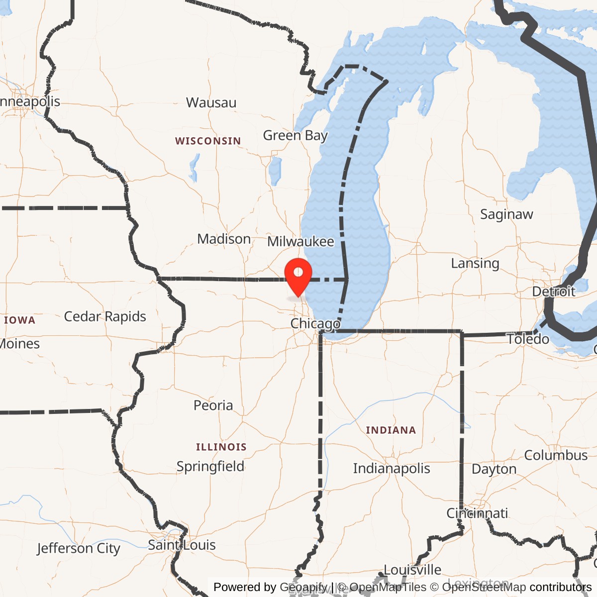 Map showing location of Nike Site C-92 Launcher, Mundelein Illinois