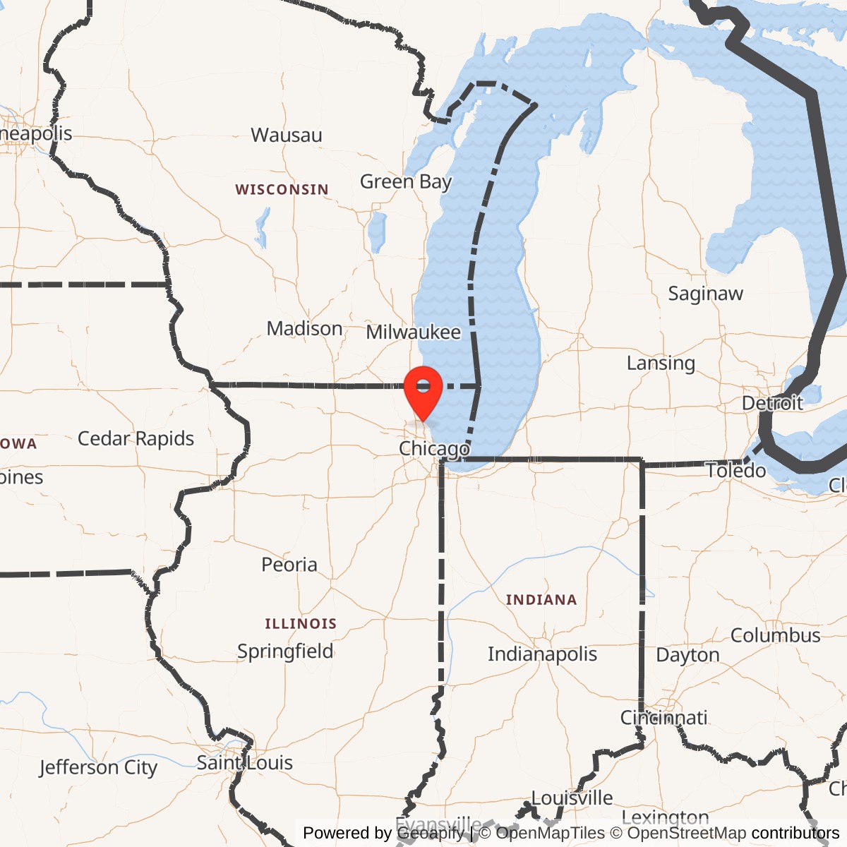 Map showing location of Nike Site C-93 IFC, Northfield/Skokie Illinois