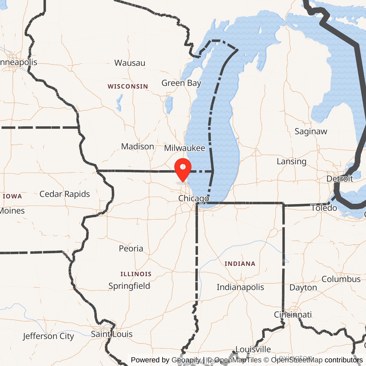 Map showing location of Nike Site C-94 Launcher, Libertyville Illinois