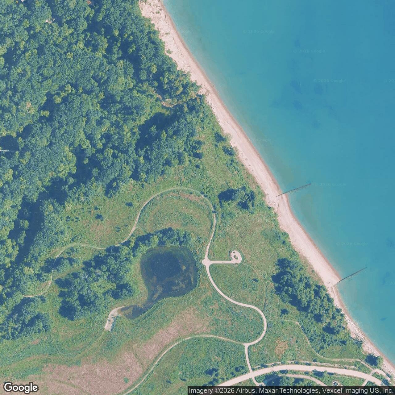Current Google Satellite Image of Nike Site C-98 IFC, Fort Sheridan Illinois
