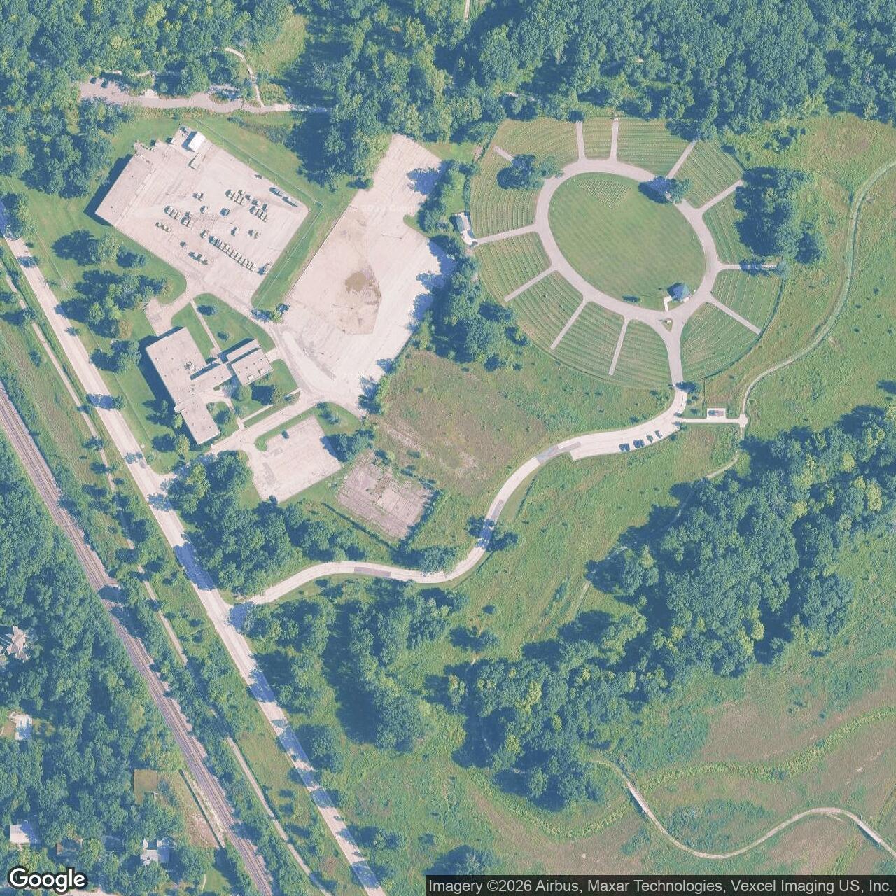 Current Google Satellite Image of Nike Site C-98 Launcher, Fort Sheridan Illinois