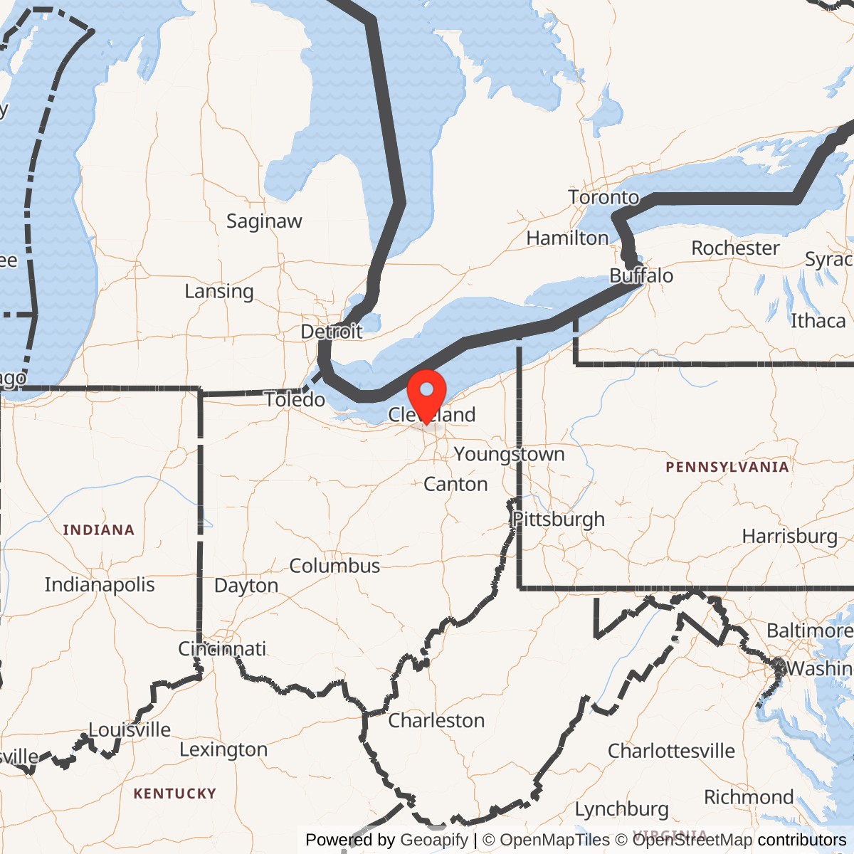 Map showing location of Nike Site CL-59C, Ohio