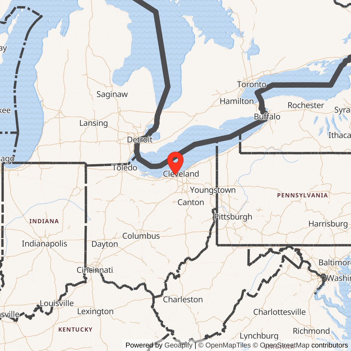 Map showing location of Nike Site CL-69L, Ohio