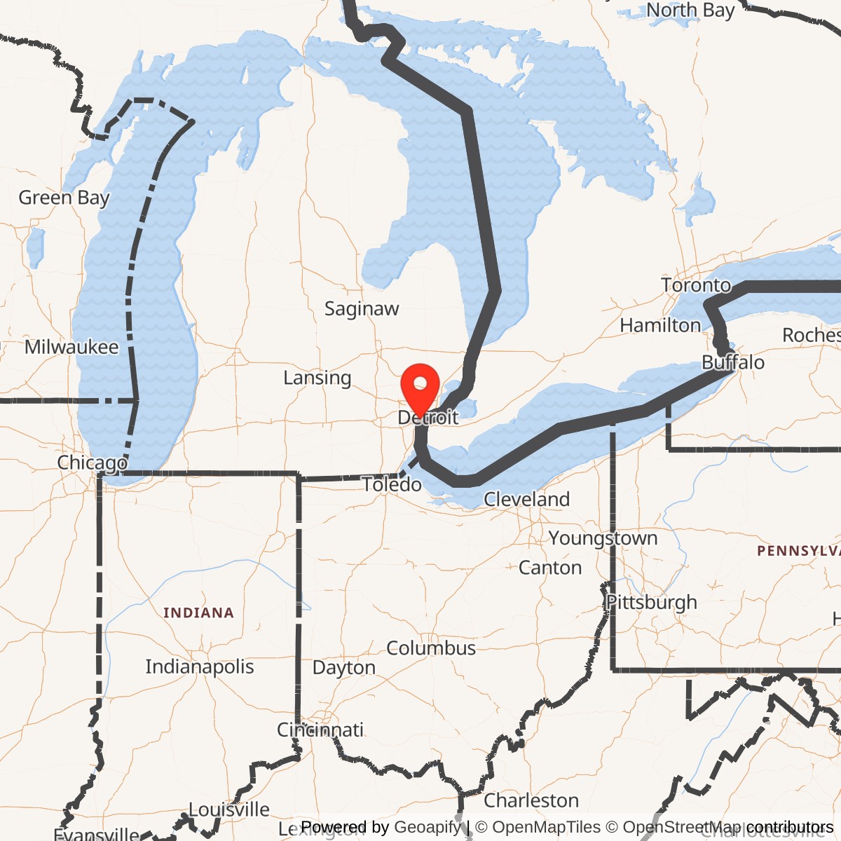 Map showing location of Nike Site D-26L, Michigan