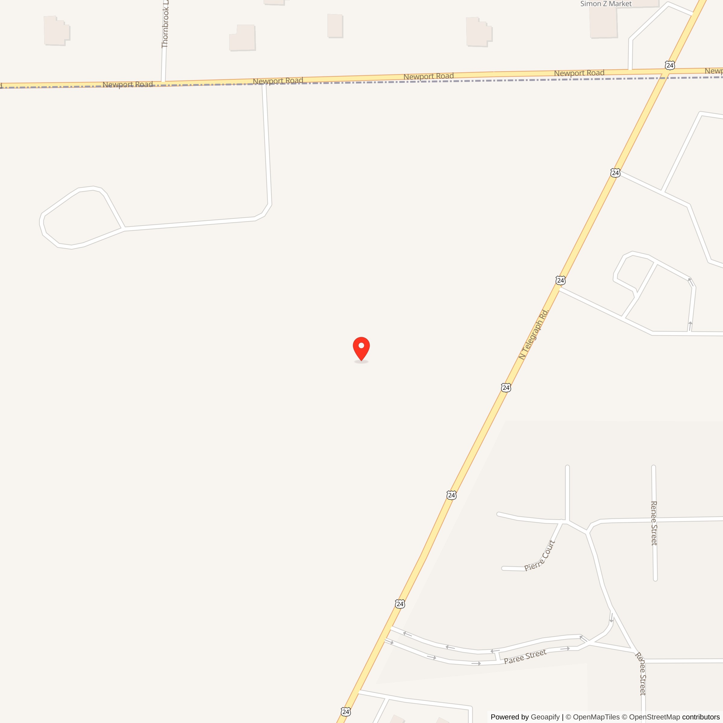 Map showing location of Nike Site D-57C, Michigan