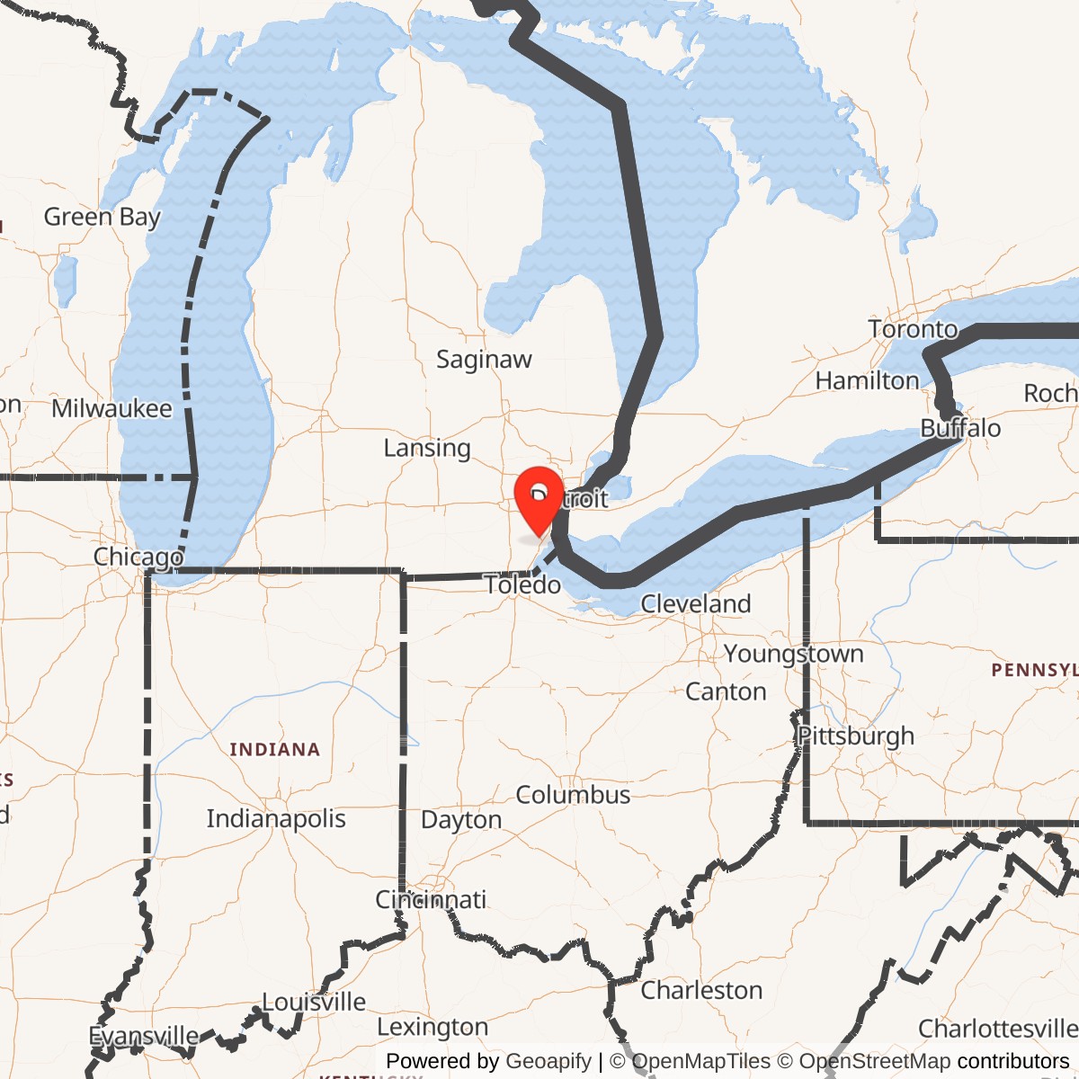 Map showing location of Nike Site D-57C, Michigan