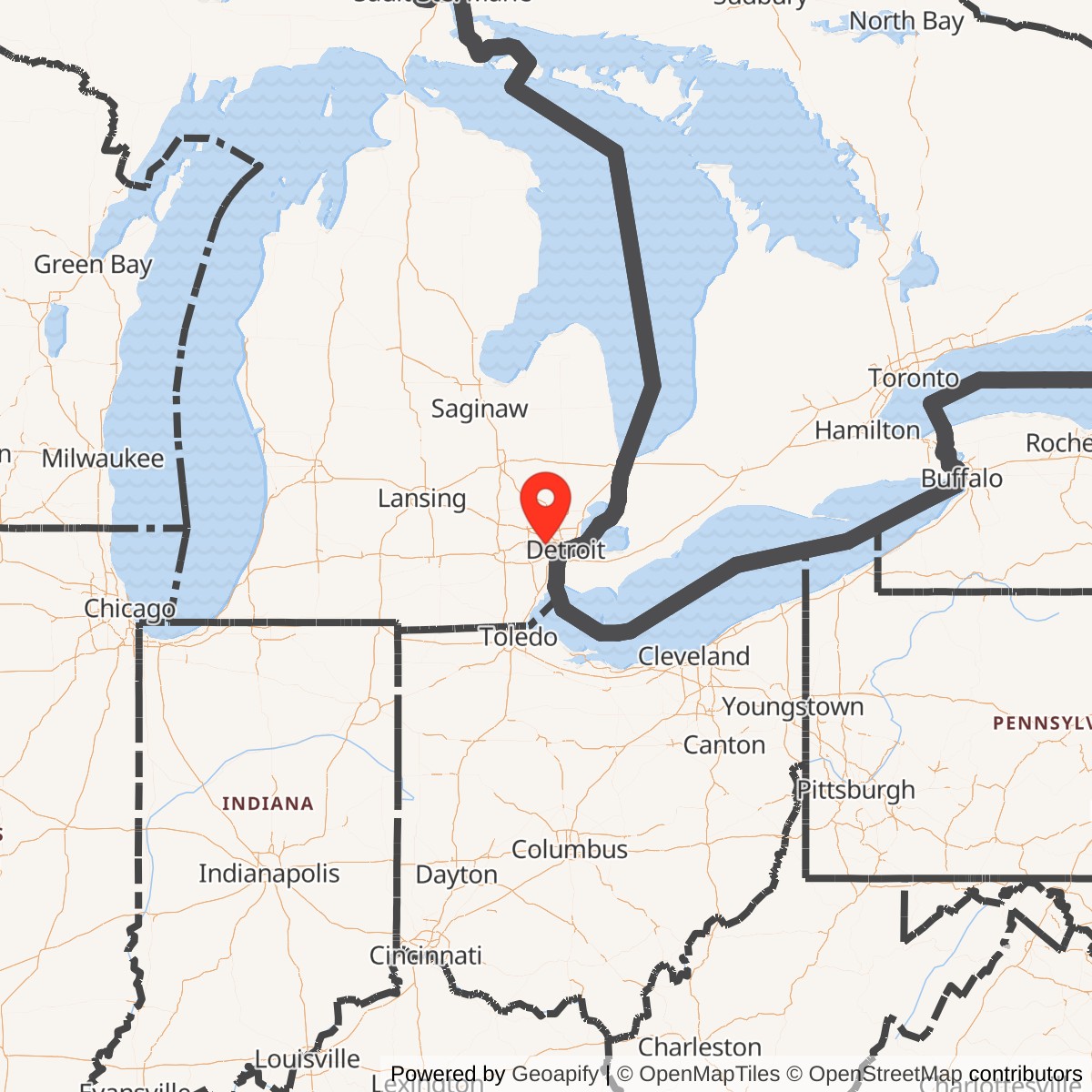 Map showing location of Nike Site D-69C, Michigan