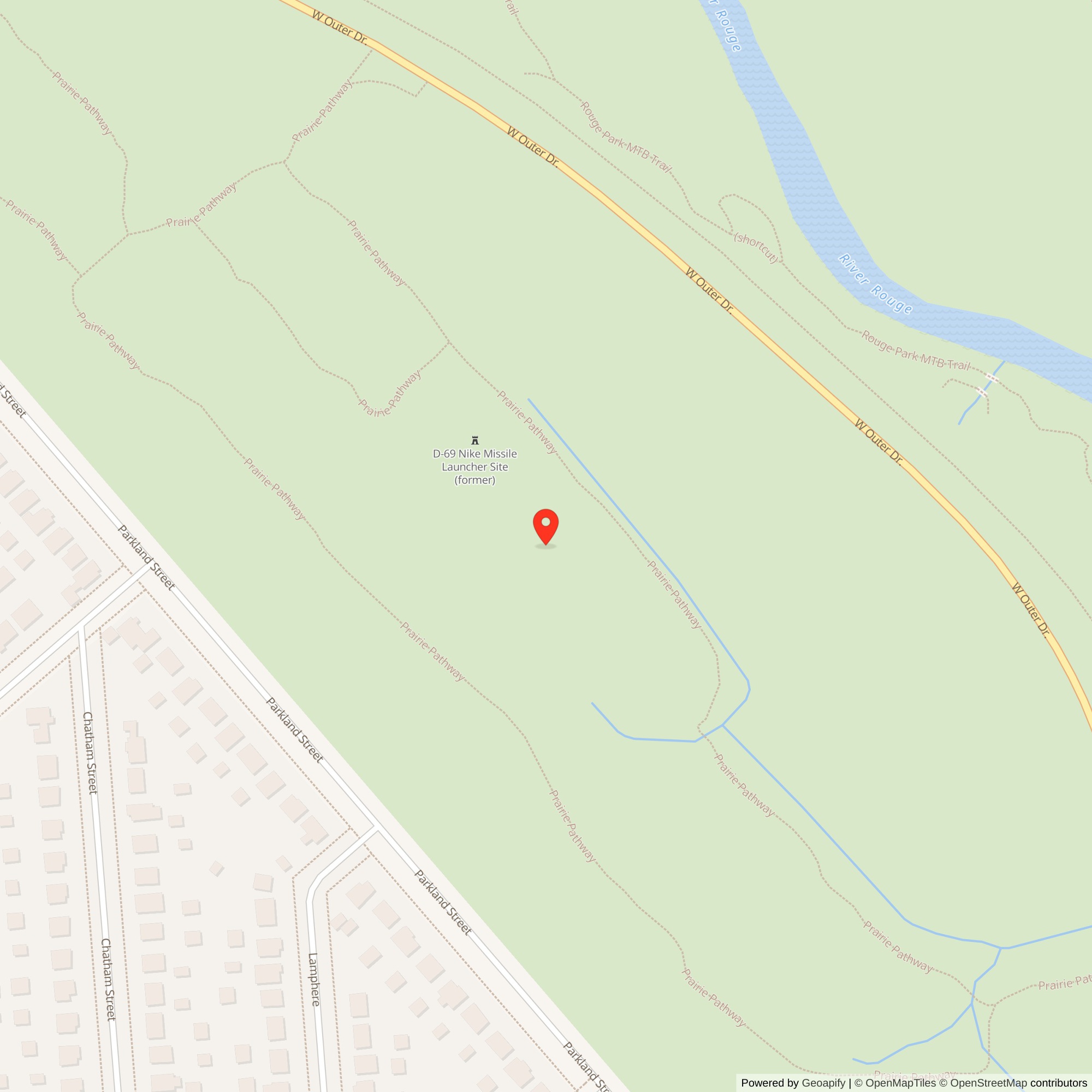 Map showing location of Nike Site D-69L, Michigan