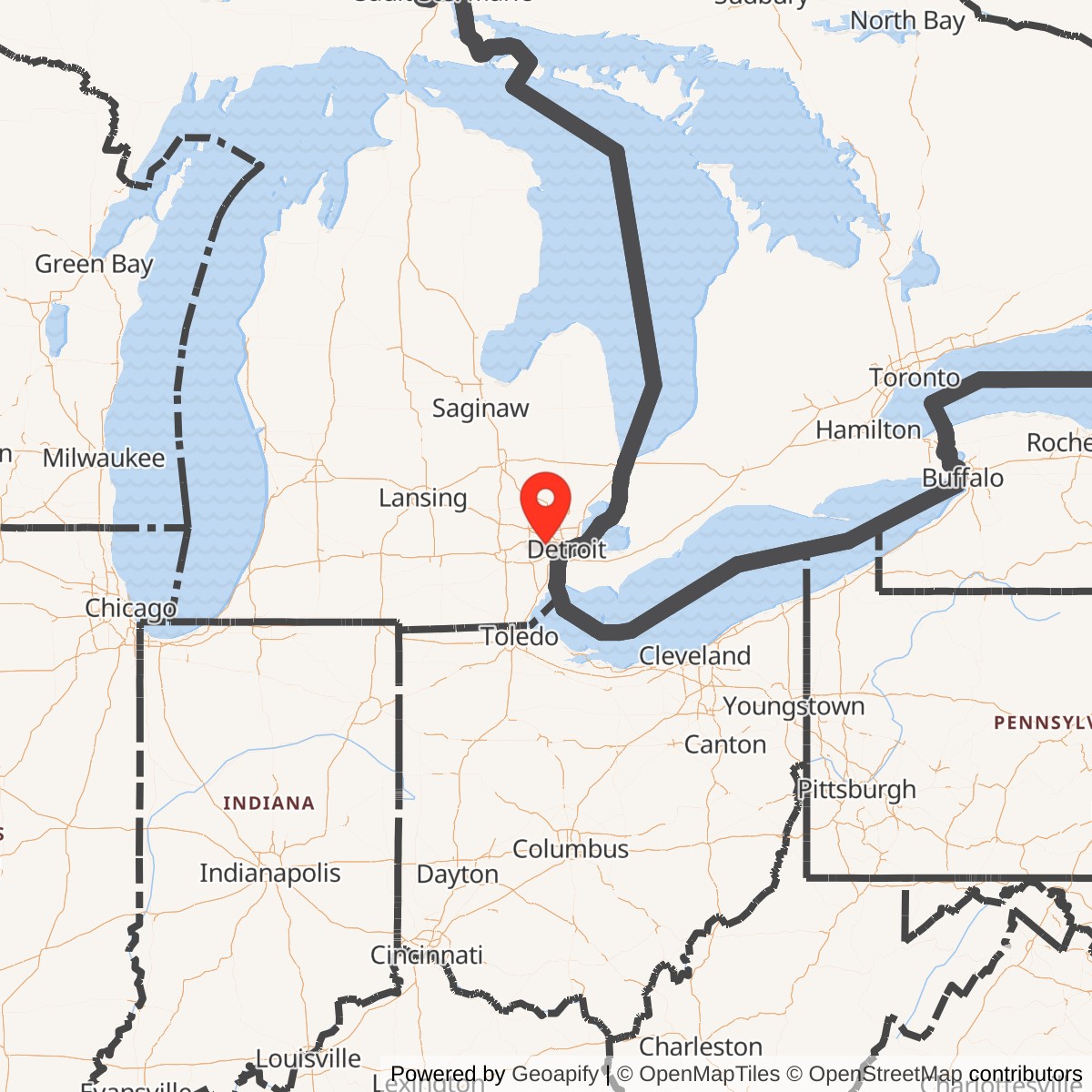 Map showing location of Nike Site D-69L, Michigan