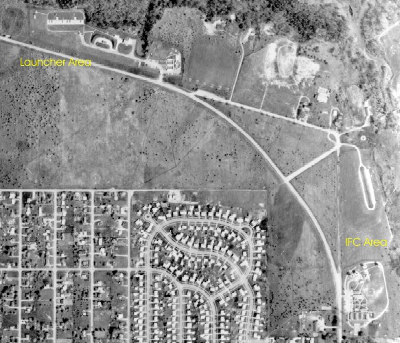 Historic Aerial photo of Nike site D-06 showing Launcher and IFC 1967