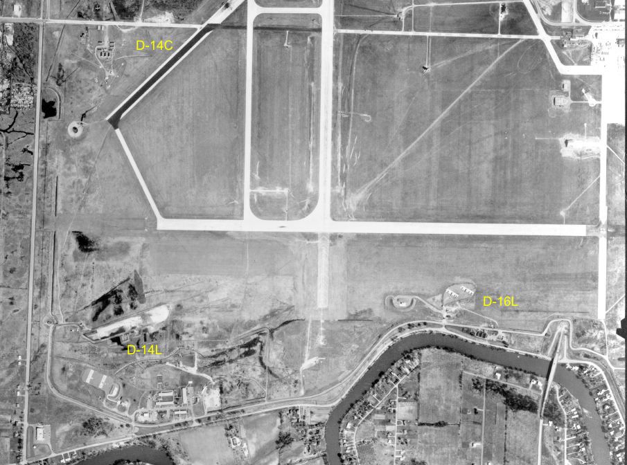 D-14 Launch Area and D-16 Launch Area as seen in 1961. D-14 IFC is to the North of D-14L.