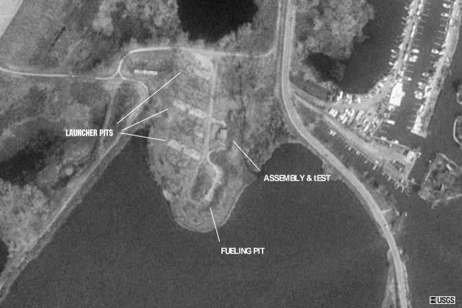 This is a close-up picture of the Launcher area from the Microsoft TerraServer. This image was taken in 1993
