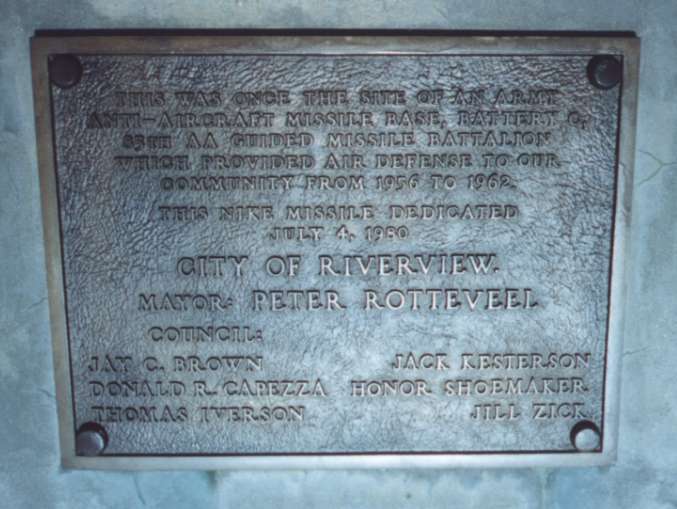This is the plaque at the base of the missile