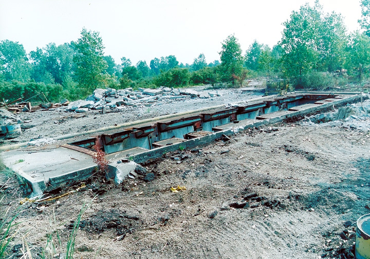 DERP FUDS site cleanup at Newport. Missile silo structure being demolished at former D 57/58 in Newport, MI.  Photo taken 22AUG1996 - Army Corps of Engineers