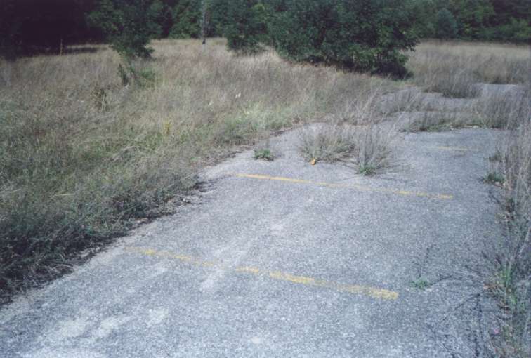 The parking area that was in front of the Launcher Area Barracks
