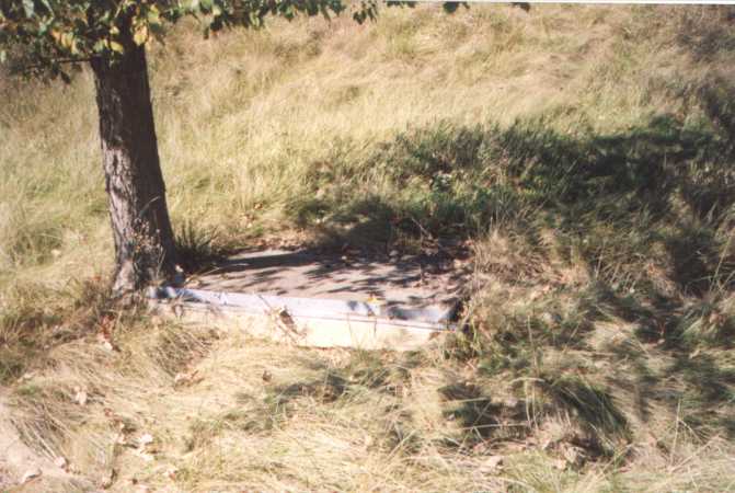 The foundation of what was probably the paint shed
