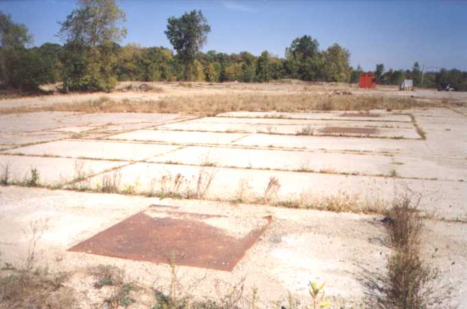Here you can see some of the Blast Deflectors that remain.  The large grassy area next to the 2 deflectors is where the elevator was.