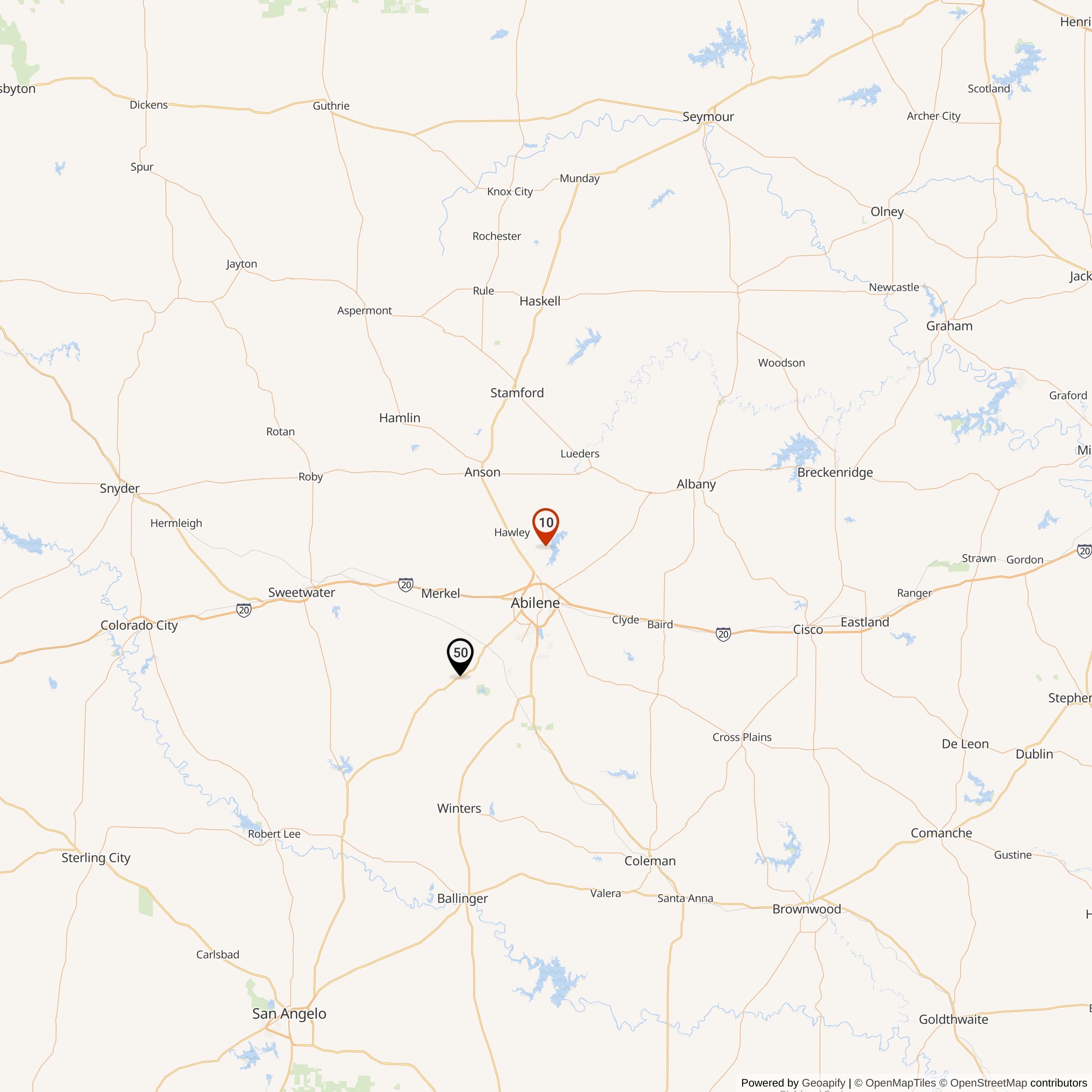Map Showing Dyess Defense Area Nike Launcher Locations