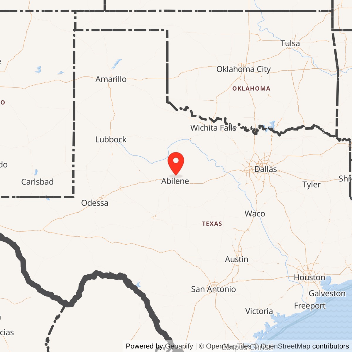 Map showing location of Nike Site DY-10L, Texas