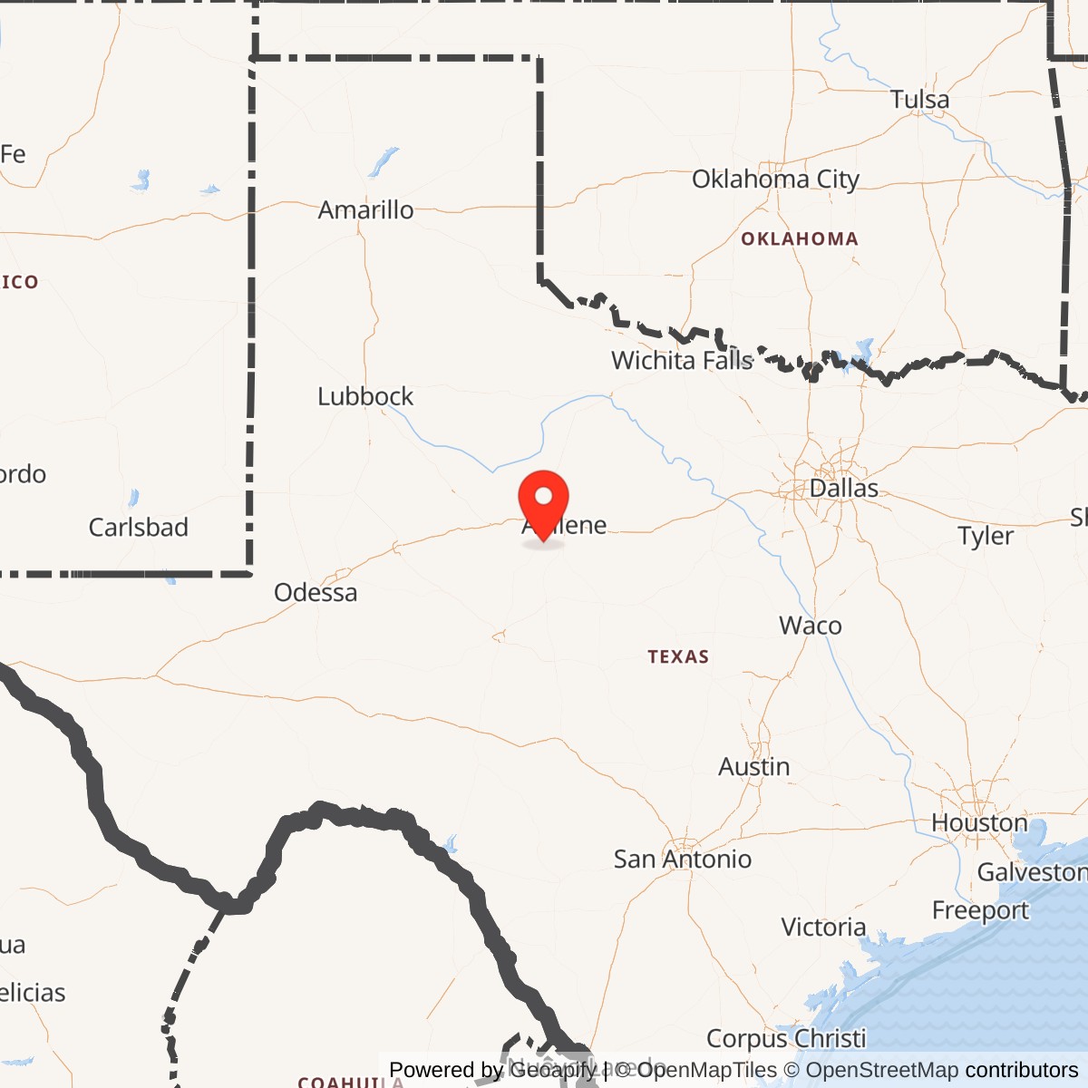 Map showing location of Nike Site DY-50L, Texas