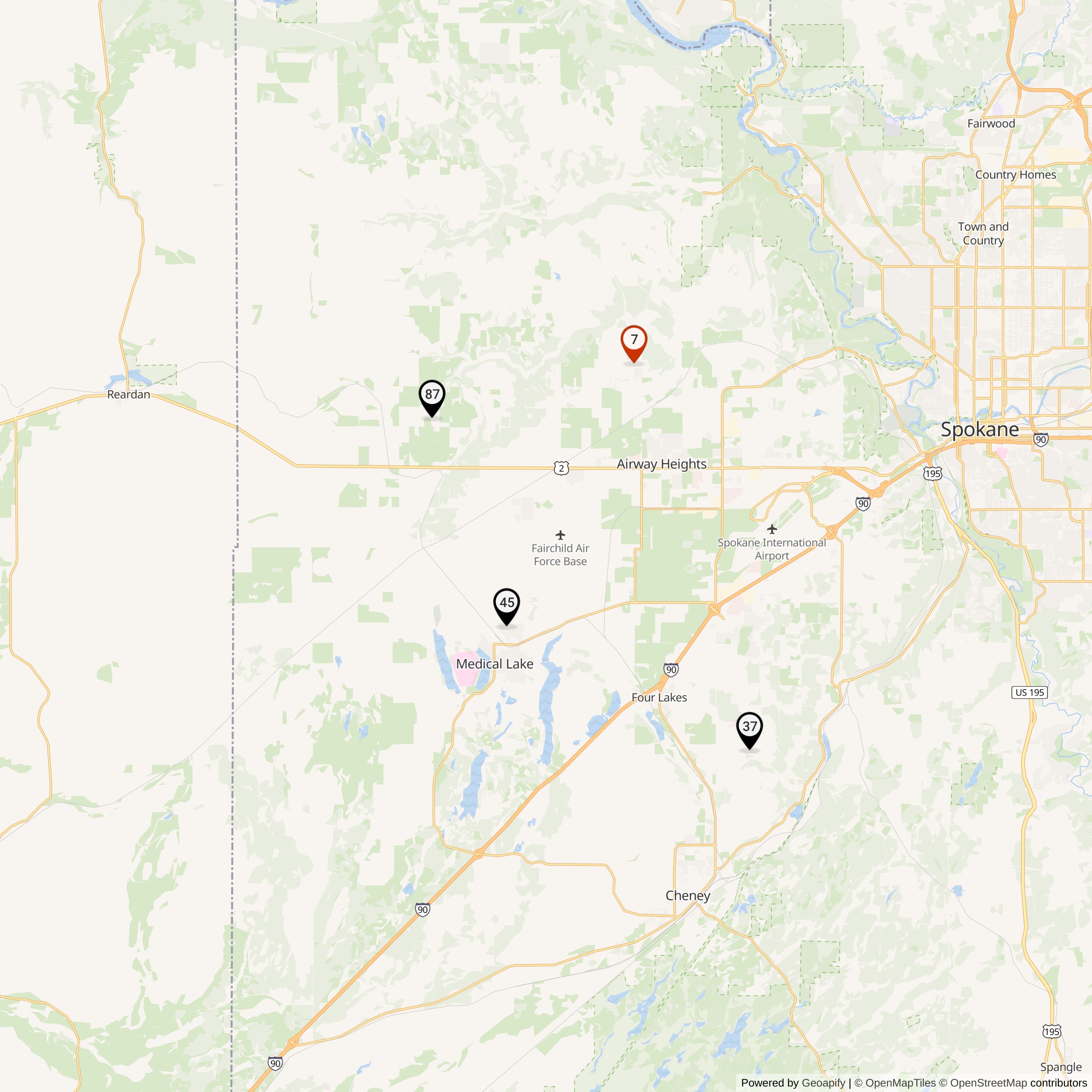 Map Showing Fairchild Defense Area Nike Launcher Locations