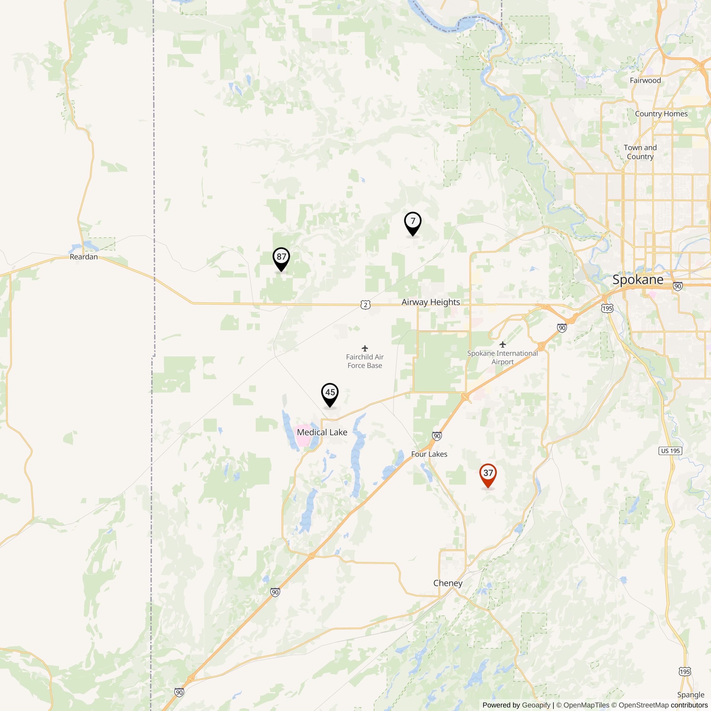 Map Showing Fairchild Defense Area Nike Launcher Locations