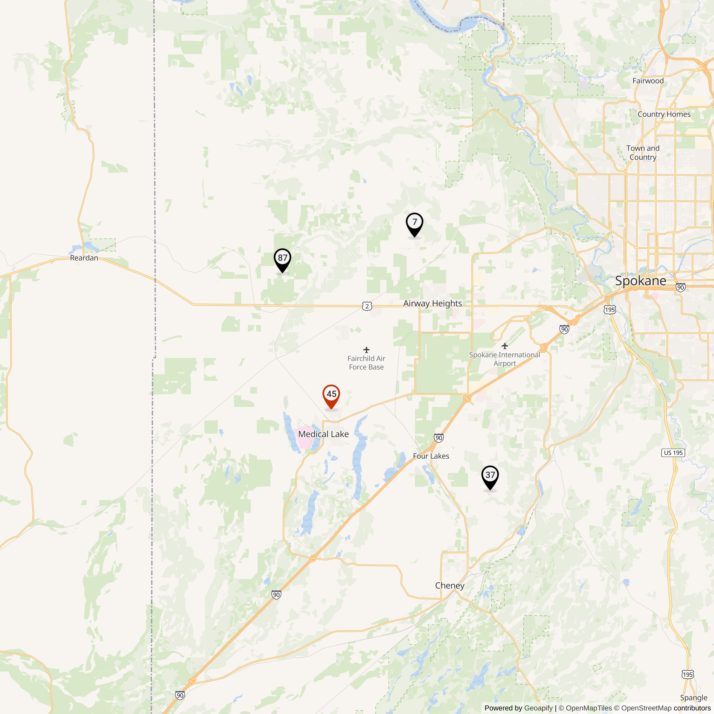 Map Showing Fairchild Defense Area Nike Launcher Locations
