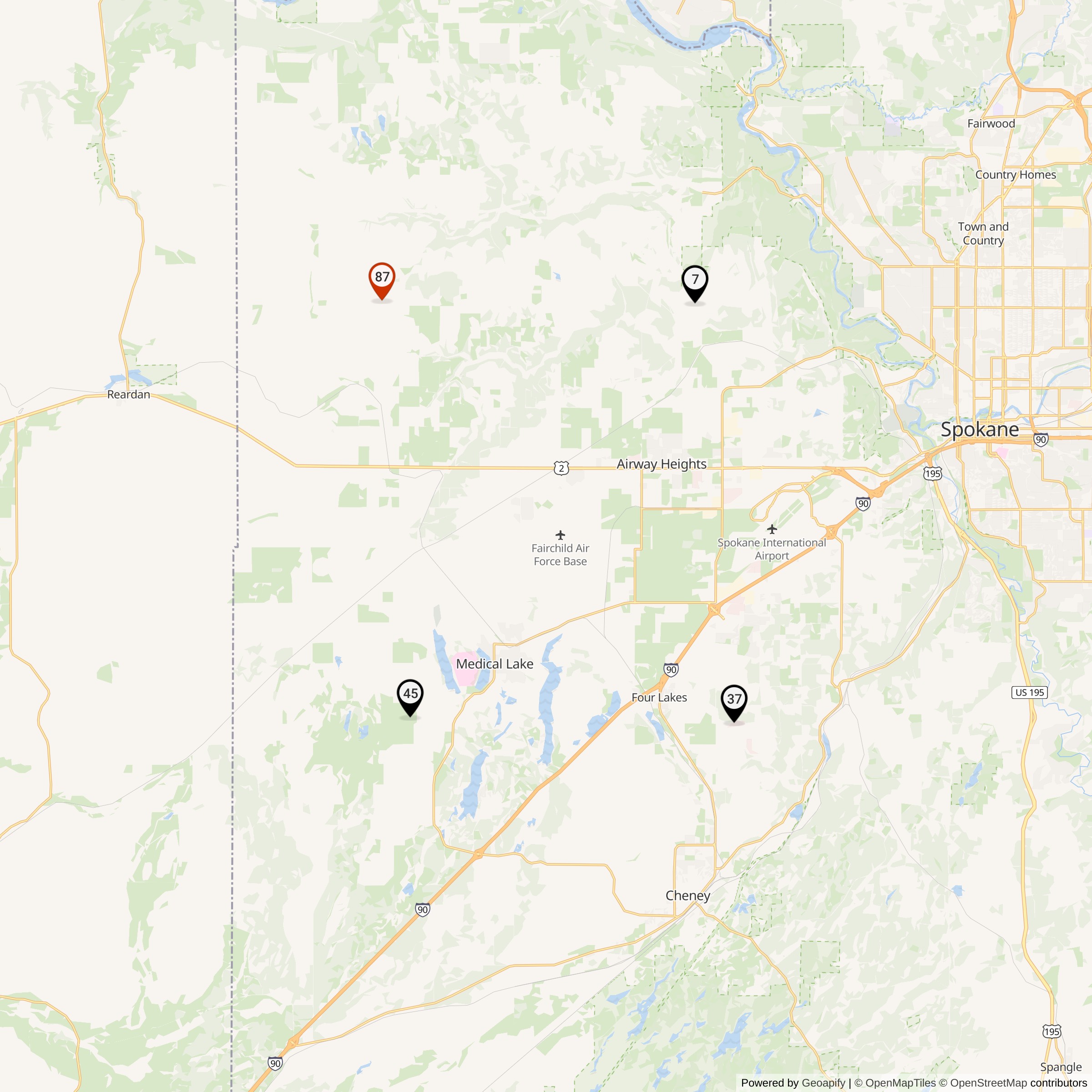 Map Showing Fairchild Defense Area Nike IFC Locations