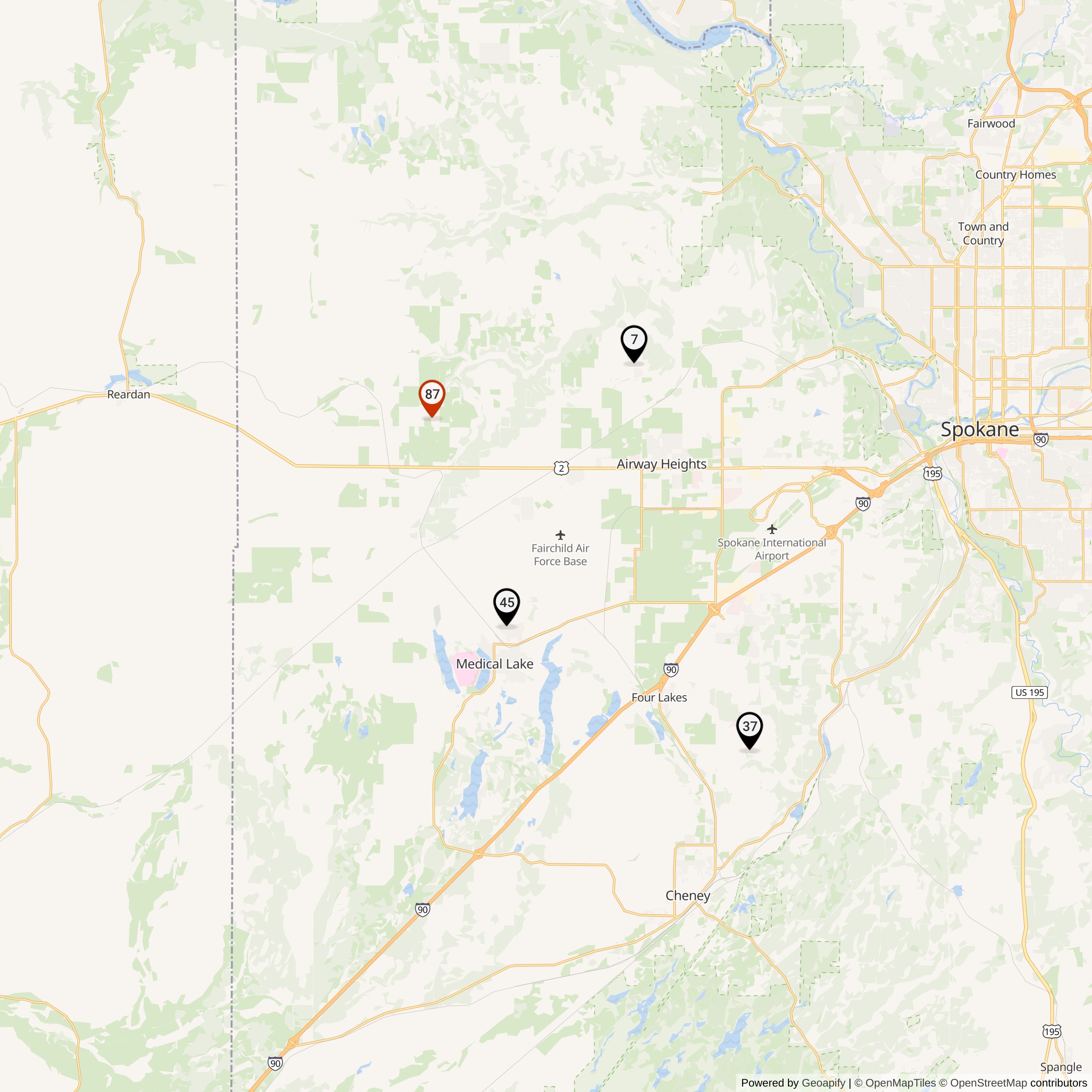 Map Showing Fairchild Defense Area Nike Launcher Locations