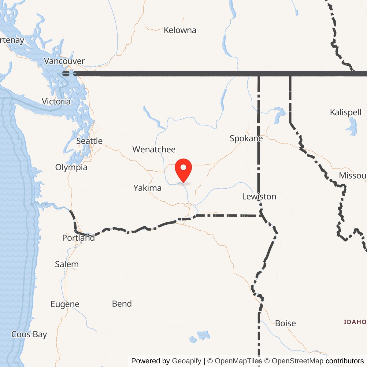 Map showing location of Nike Missile Site H-12 IFC, Washington